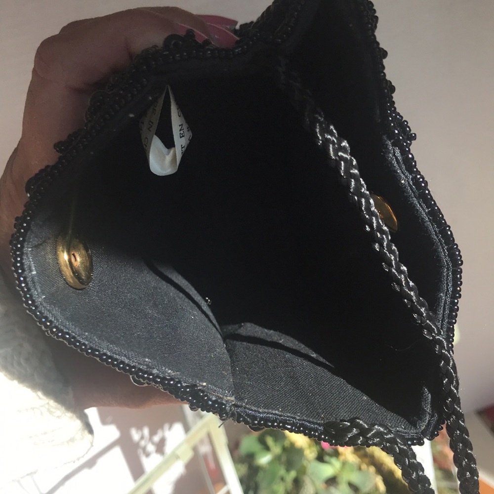 Black sequin beaded crossbody evening bag - Picture 4 of 9